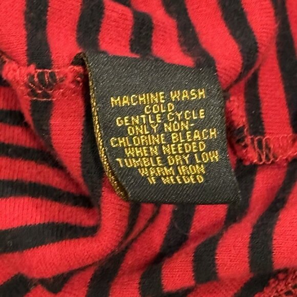 Lauren Ralph Lauren Womens Medium Embroidered Crest Red Striped Long Sleeve Top - Picture 8 of 10